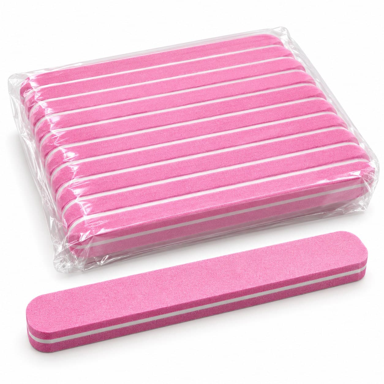 Pink 100/180 Grit Nail Buffer Files — 10 Pack image