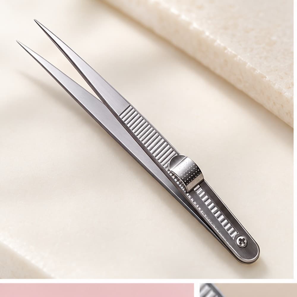 Locking Straight-Tip Nail Art Tweezers — 1 Tool image