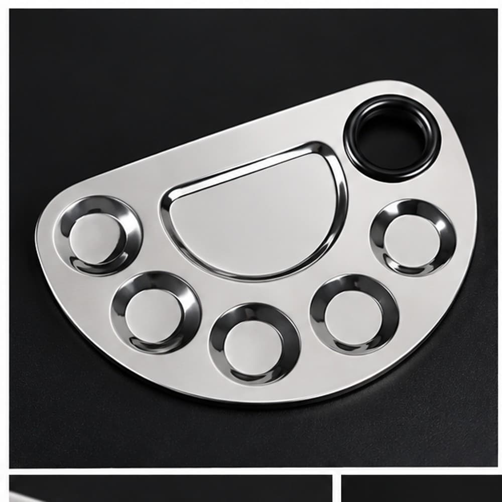 Stainless-Steel Nail Art Mixing Palette — 1 Palette image