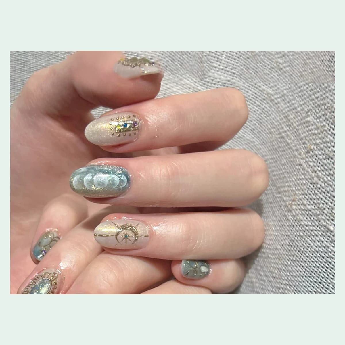 Greek Pond Garden Press-On Nails — 10-Piece Set image