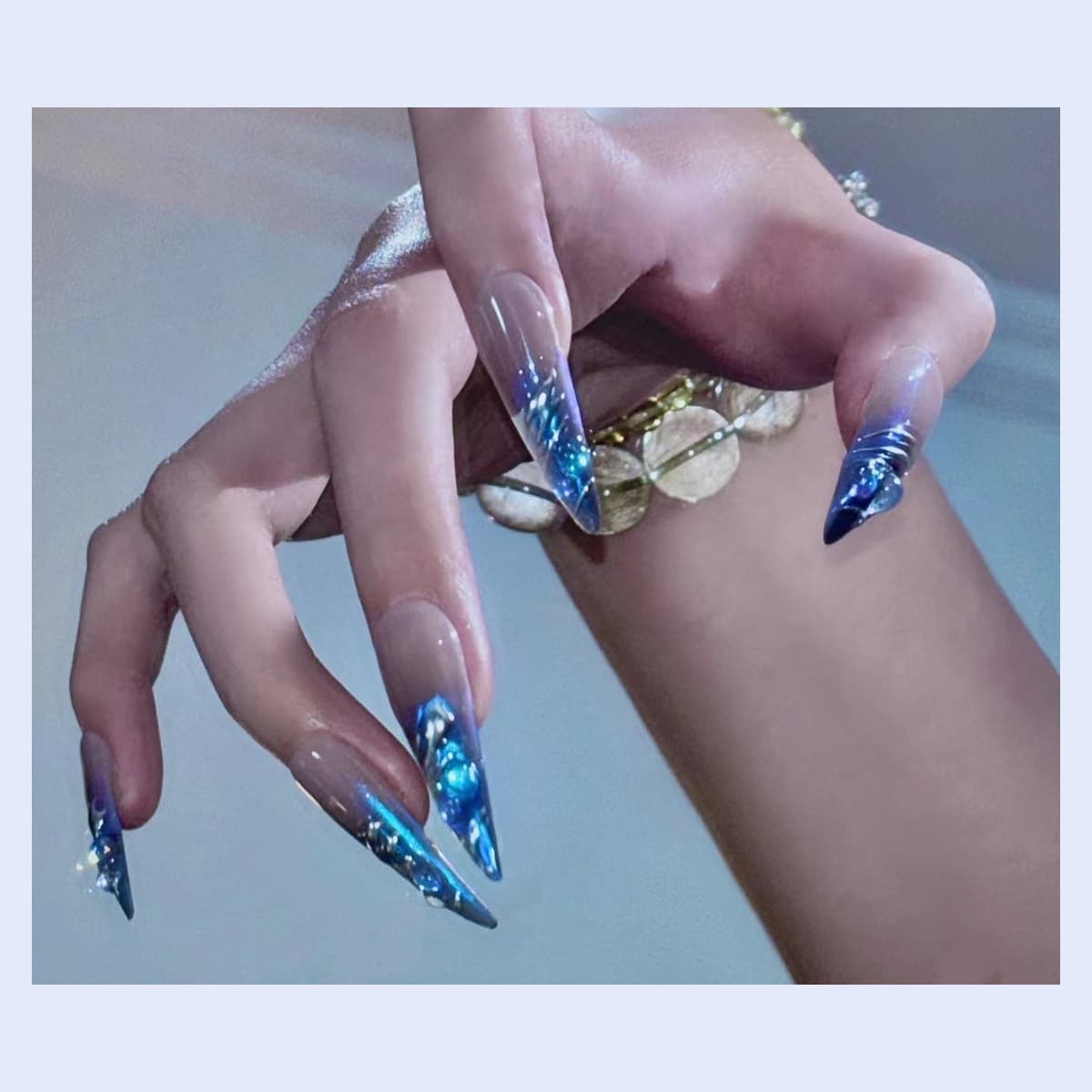 Cobalt Dragon Claw Press-On Nails — 10-Piece Set image