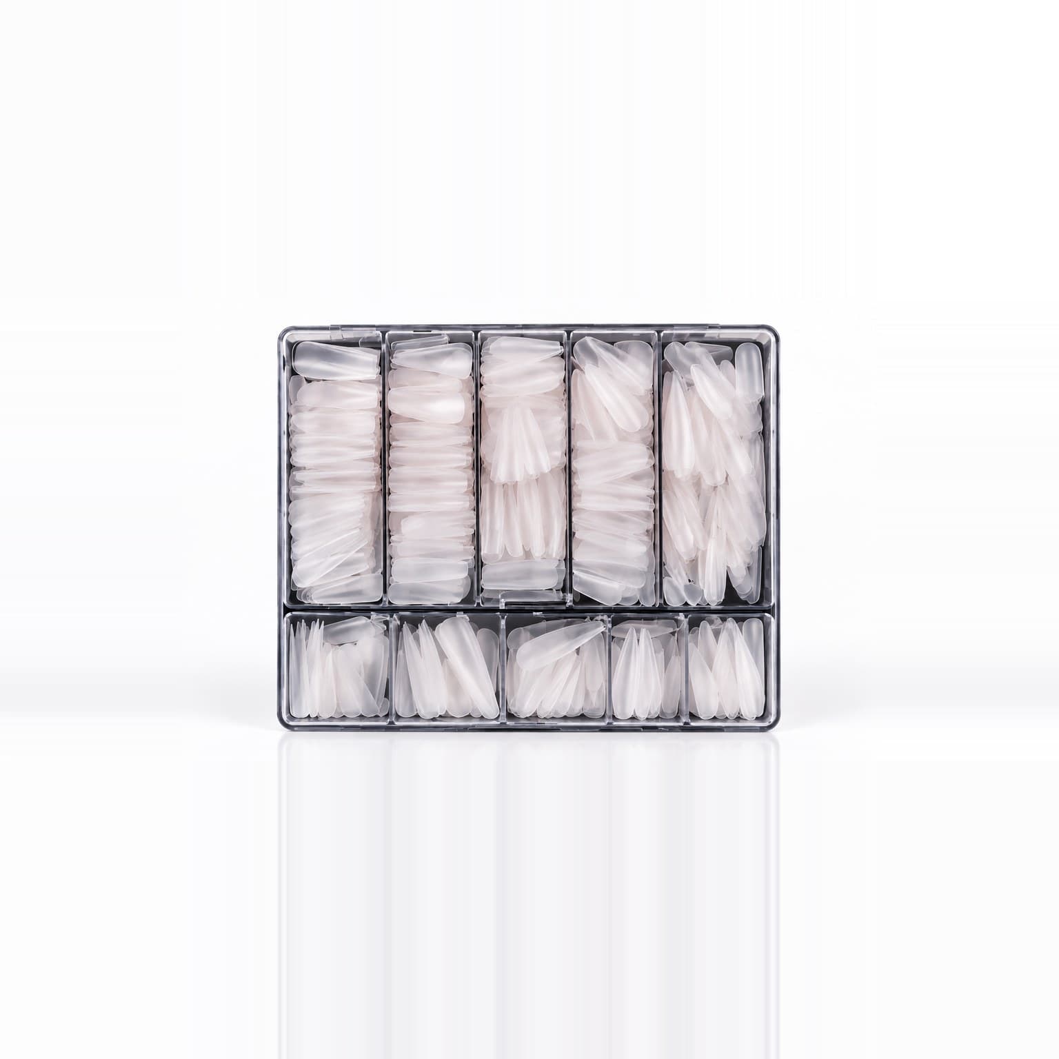 GLAZEM Full-Cover Nail Tips 500-Piece Box – Nude Gradient, File-Free Matte Finish | Nail Supply image