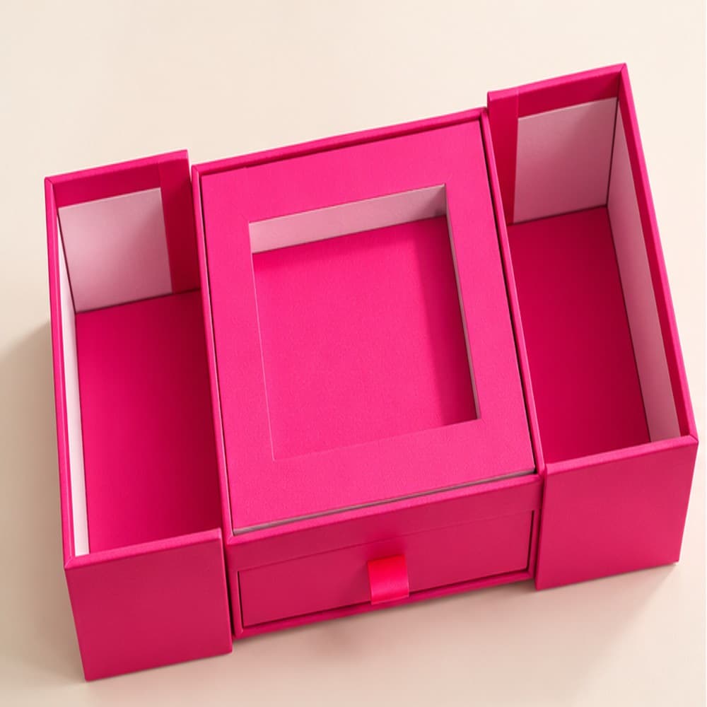 Fuchsia Double-Opening Nail Display Gift Box — 1 Empty Box image