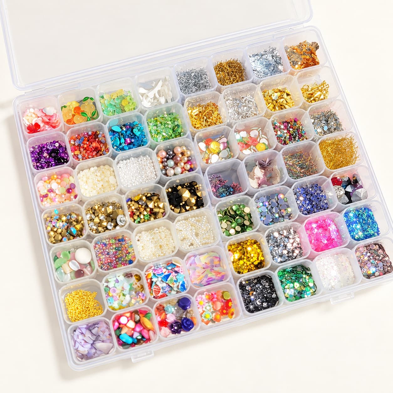 Mixed Nail Art Decorations — 56-Compartment Box image