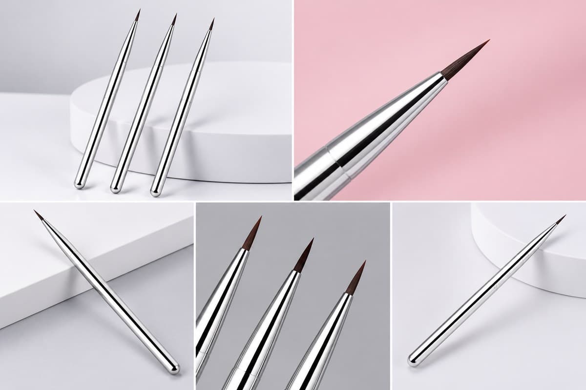 GLAZEM Ultra-Fine Detail Liner Brush – Precision Silver-Handle Nail Art Pen | Artist Supply image