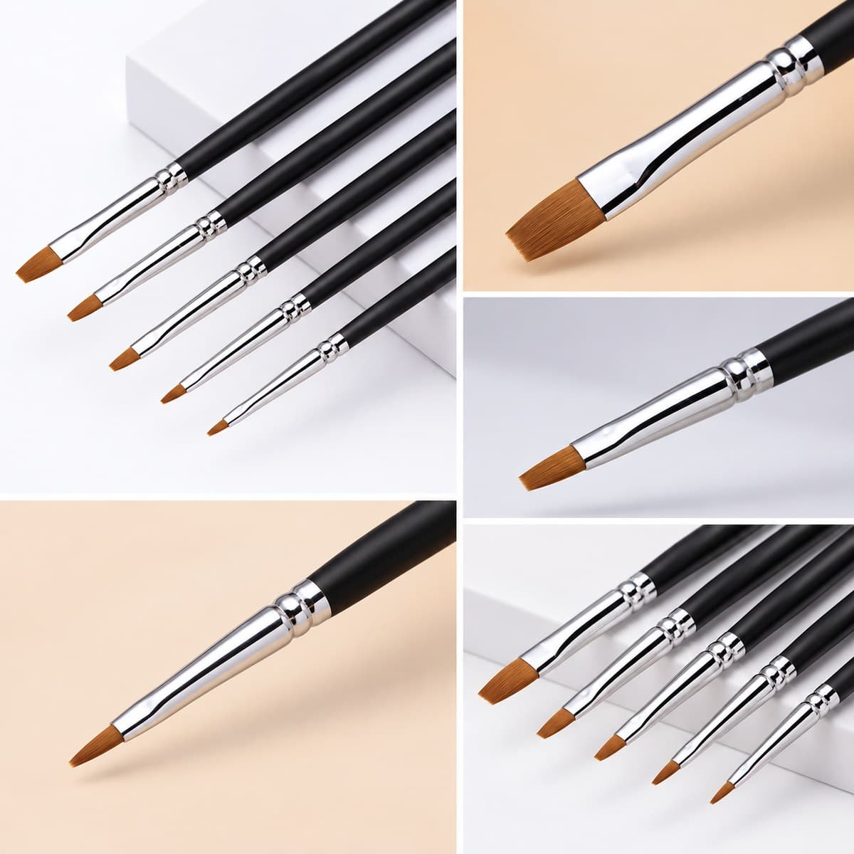 GLAZEM Precision Detail Brush Set – Flat-Head & Ultra-Fine Tip Nail Art Pens | Artist Supply image