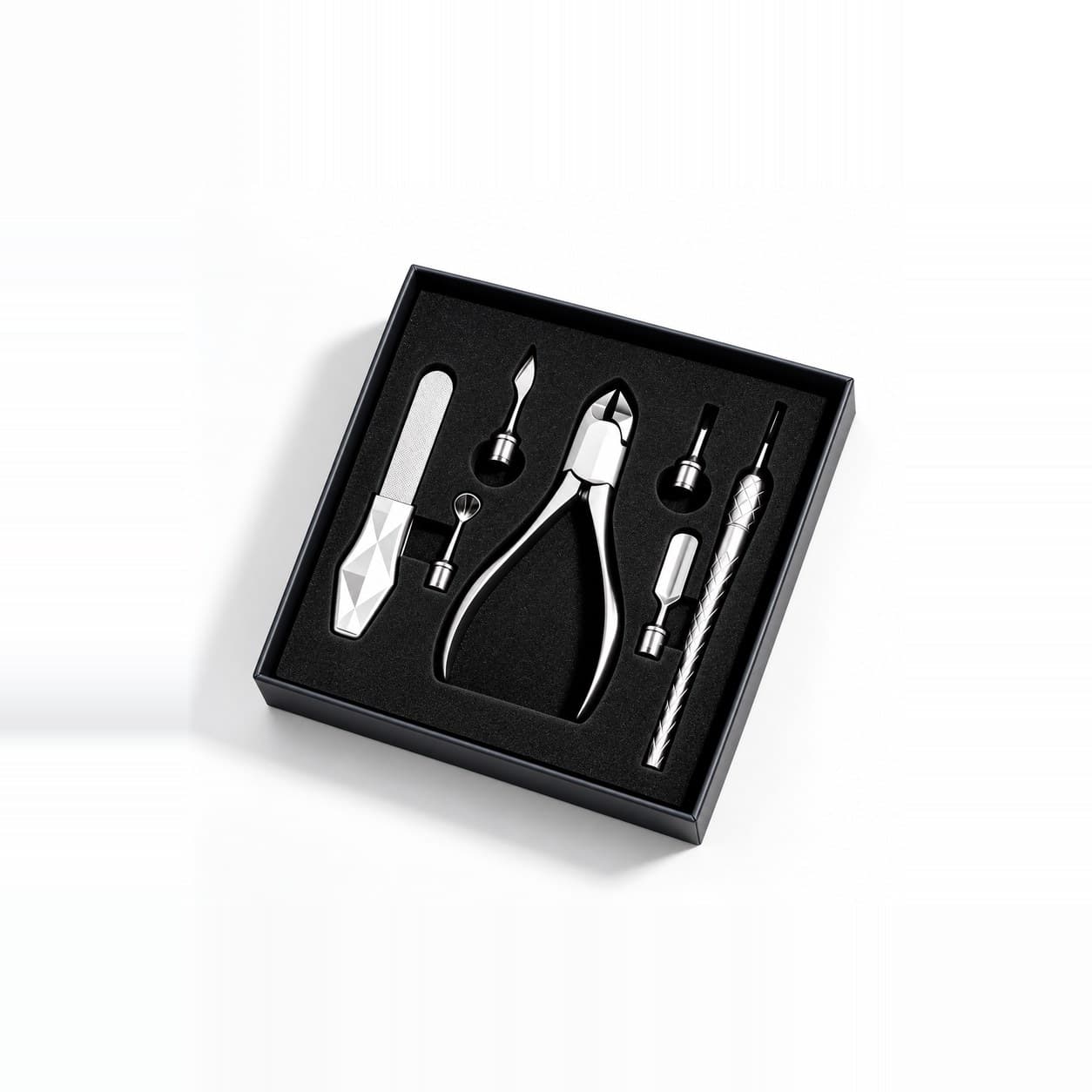 GLAZEM Professional Thick-Nail Care Kit – 6-Piece Stainless Steel Tool Set in Gift Box | Complete Nail Maintenance image